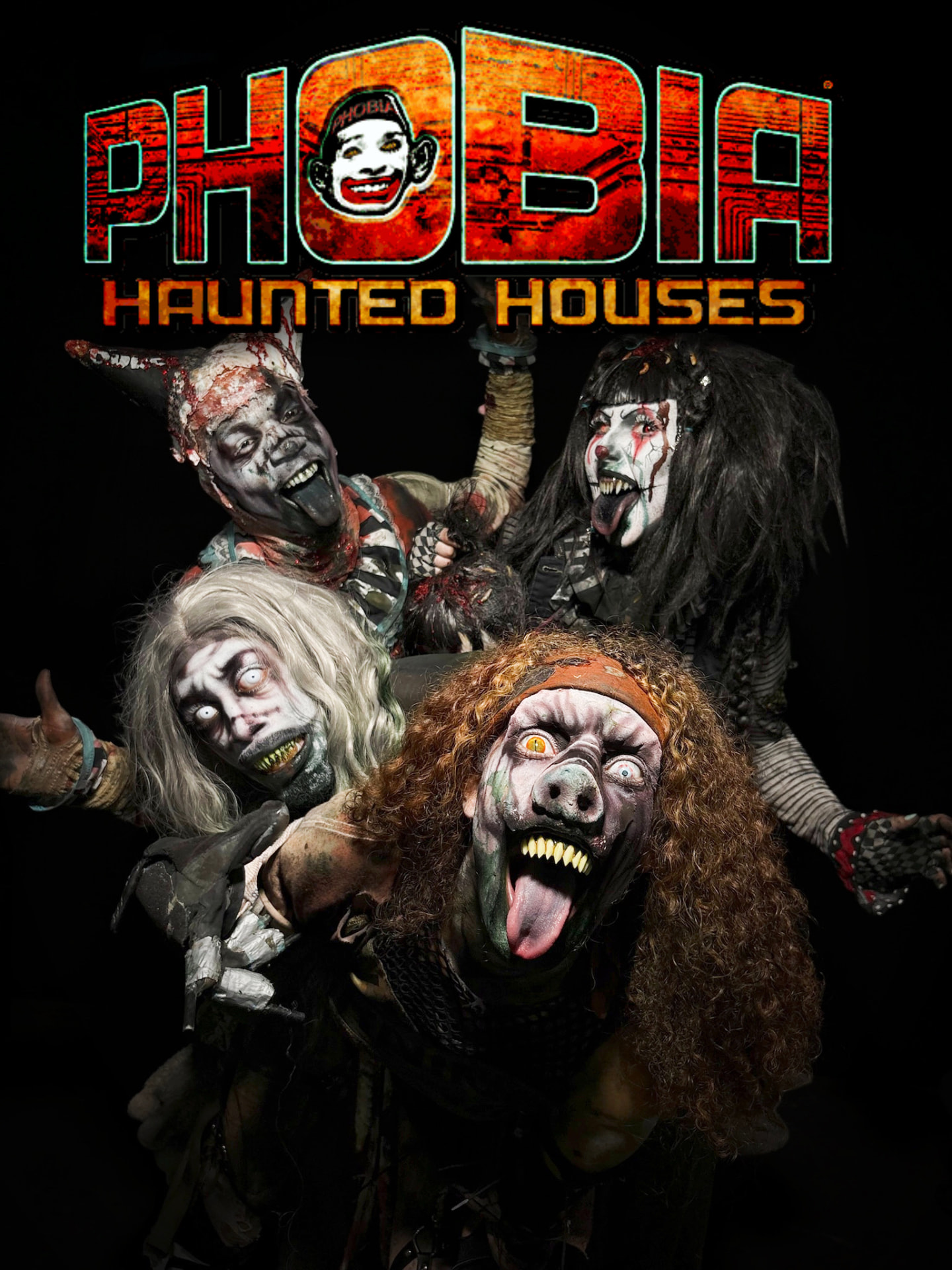 Phobia Haunt promo poster with the cast under the Phobia logo